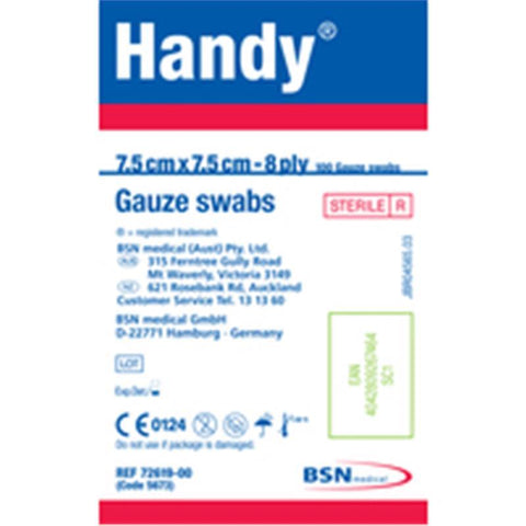 Handy Gauze 5673 Sterile Swab7.5x7.5cm 100Pack
