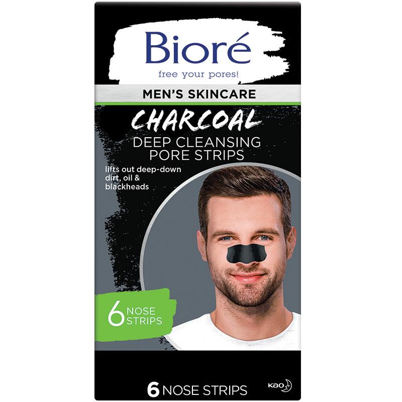 BIORÃ‰ MEN'S CHARCOAL DEEP CLEANSING PORE STRIPS 6PK