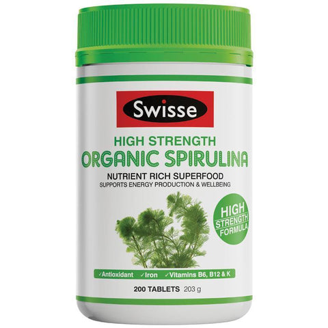 Swisse Organic Spirulina 1000mg 200 Tablets