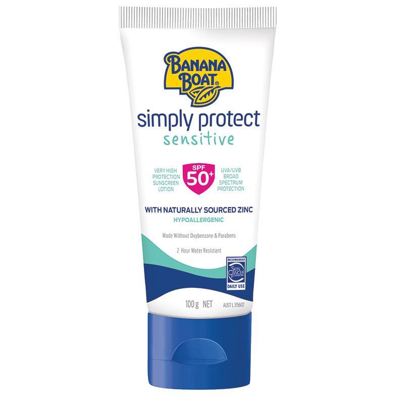 Banana Boat SPF 50+ Simply Protect Sensitive Zinc Body 100g