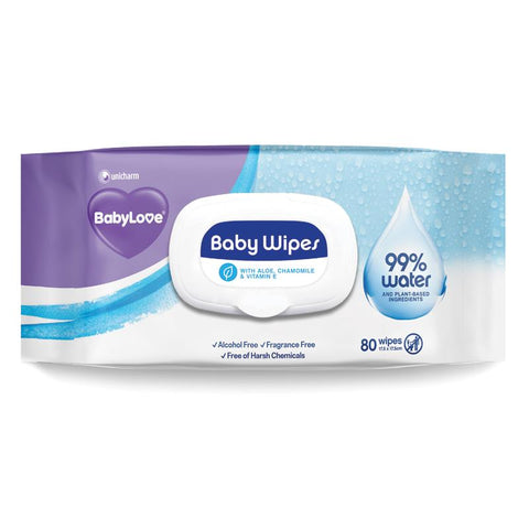 BABYLOVE WATER WIPES 80PK