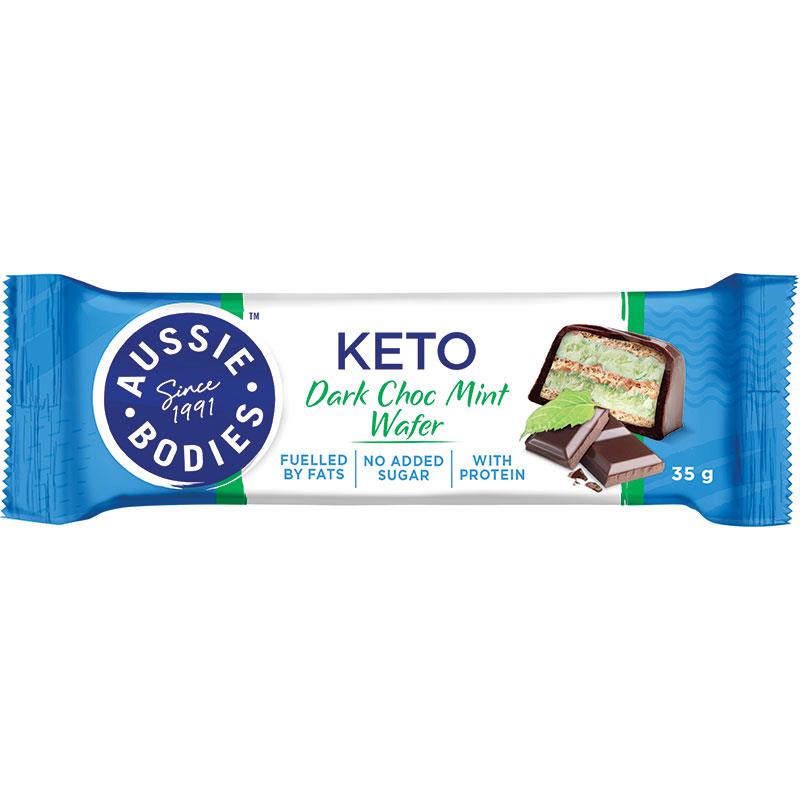 Aussie Bodies Keto Wafer Dark Choc Mint 35g 12PK
