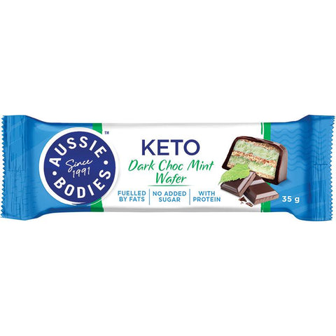 Aussie Bodies Keto Wafer Dark Choc Mint 35g 12PK