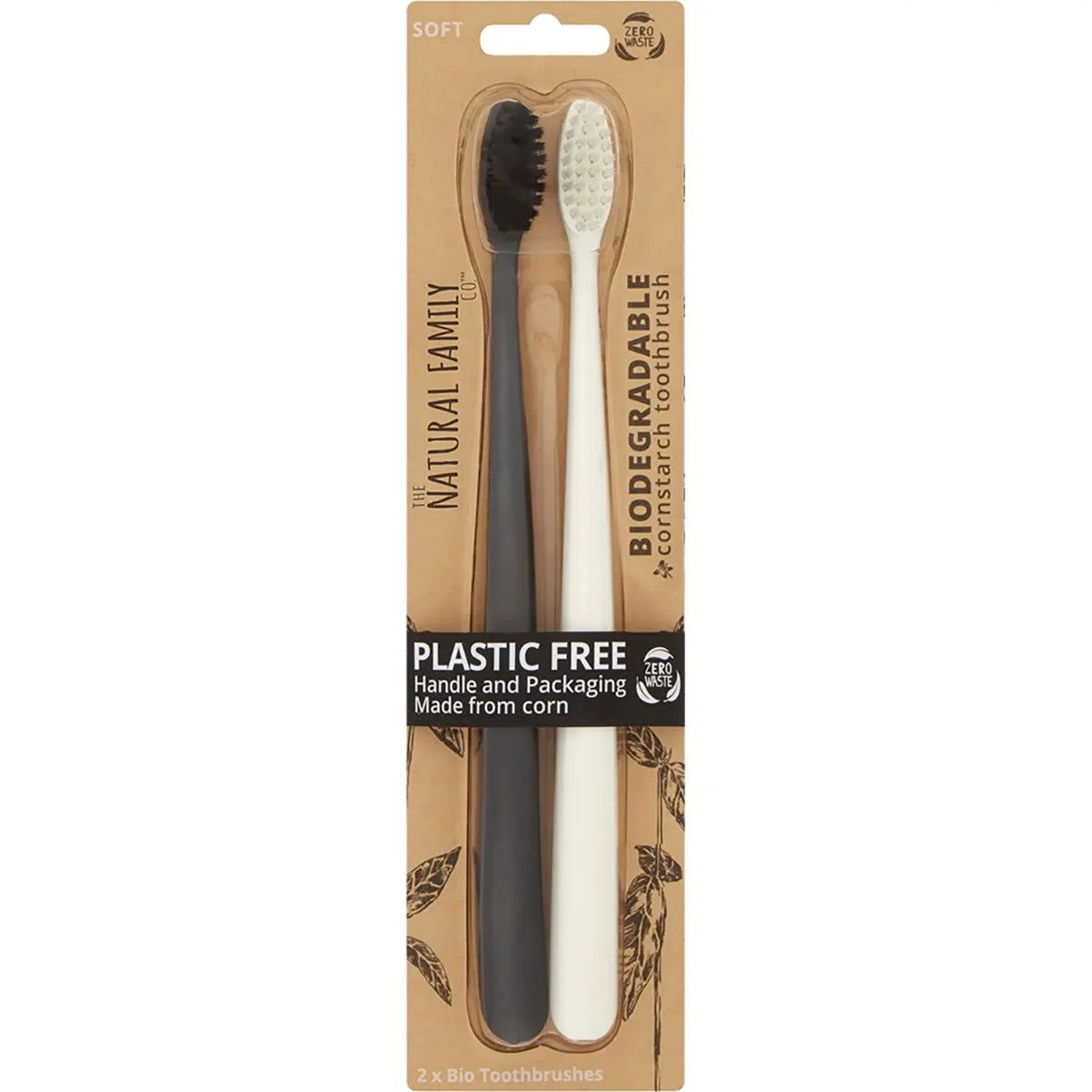 NFCO. Bio Toothbrush Soft Pirate Black & Ivory Desert 8x2pk