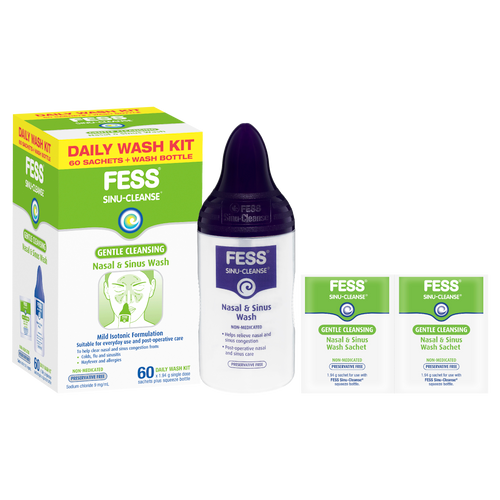 FESS Sinu-Cleanse Gentle Cleansing Daily Wash Kit 60 Pack