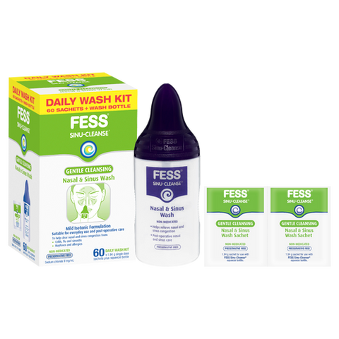 FESS Sinu-Cleanse Gentle Cleansing Daily Wash Kit 60 Pack