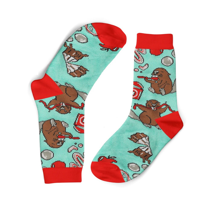 FUNKY SOCK CO Bamboo Socks Oral Hygiene Beavers 1