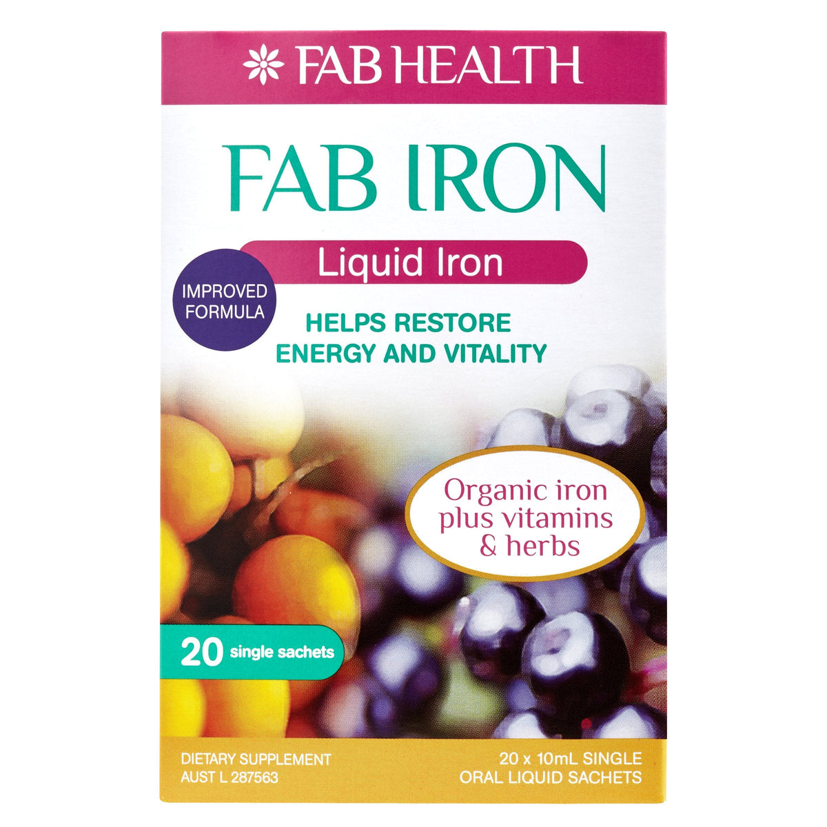 Fab Iron Liquid Iron 20 x 10mL Pack