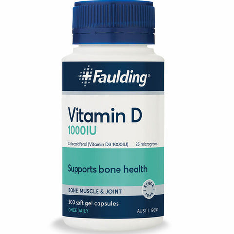 Faulding Faulding Remedies Vitamin D 1000IU 200 Capsules – OzChemist Australia