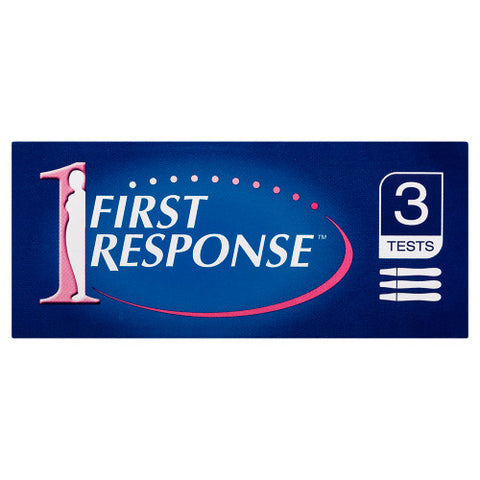 First Response Instream Pregnancy Test 3 Pack top of packet