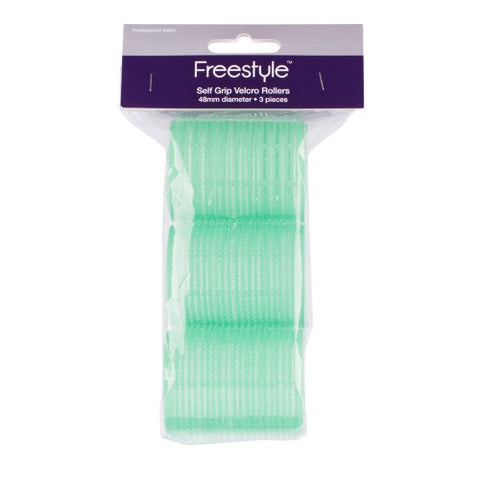 Freestyle Self Grip Velcro 48mm Hair Rollers Green 3 Pack