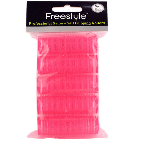 Freestyle Self Gripping Rollers Pink 24mm 5 Pack