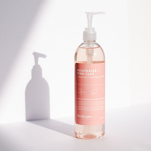 Freshwater Farm Rosewater + Pink Clay Castile Body Wash 500ml