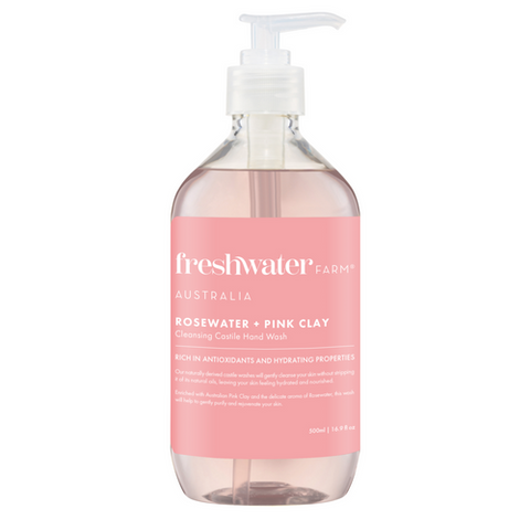 Freshwater Farm Rosewater + Pink Clay Castile Hand Wash 500ml