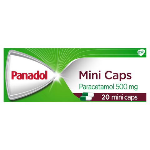 Mini Caps for Pain Relief, Paracetamol 500mg 20 Caplets