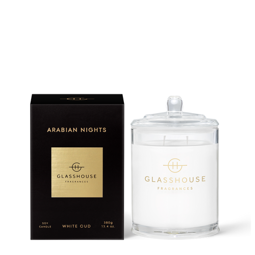 Glasshouse Arabian Nights Soy Candle - White Oud 380g