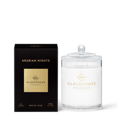 Glasshouse Arabian Nights Soy Candle - White Oud 380g