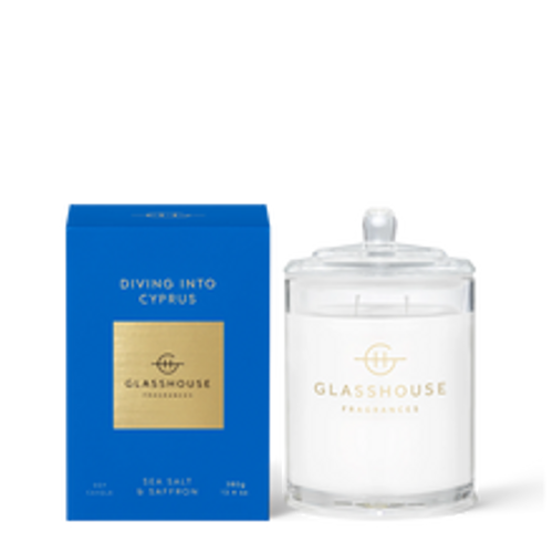 Glasshouse Diving Into Cyprus Soy Candle - Sea Salt & Saffron 380g