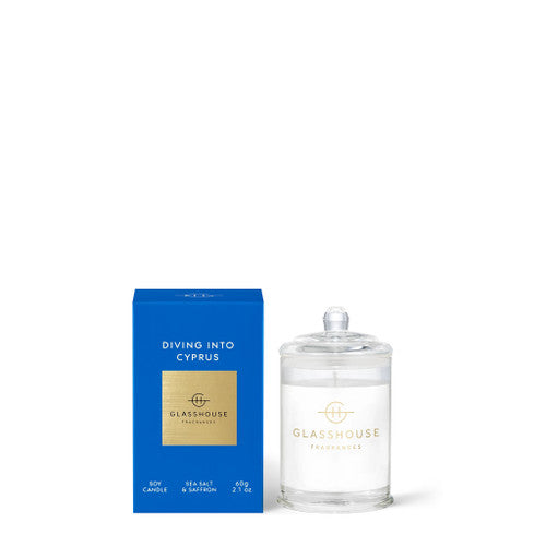 Glasshouse Diving Into Cyprus Soy Candle - Sea Salt & Saffron 60g