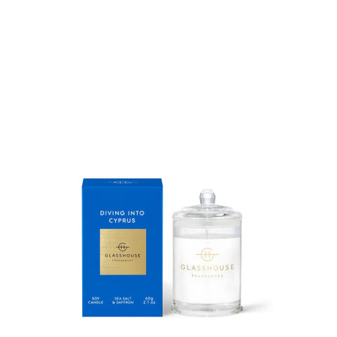 Glasshouse Diving Into Cyprus Soy Candle - Sea Salt & Saffron 60g