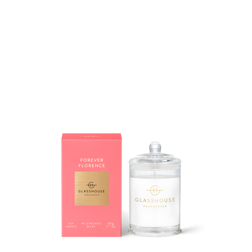 Glasshouse Forever Florence Soy Candle - Wild Peonies & Lily 60g
