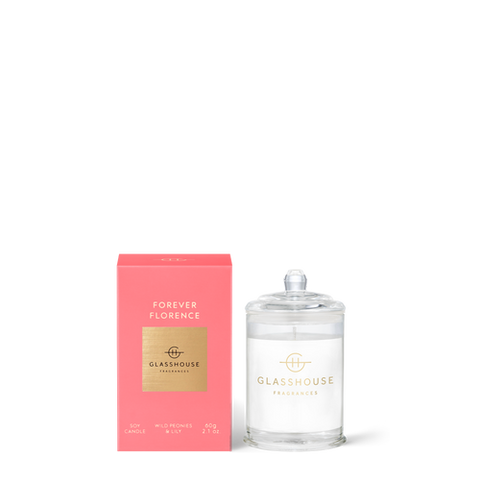 Glasshouse Forever Florence Soy Candle - Wild Peonies & Lily 60g