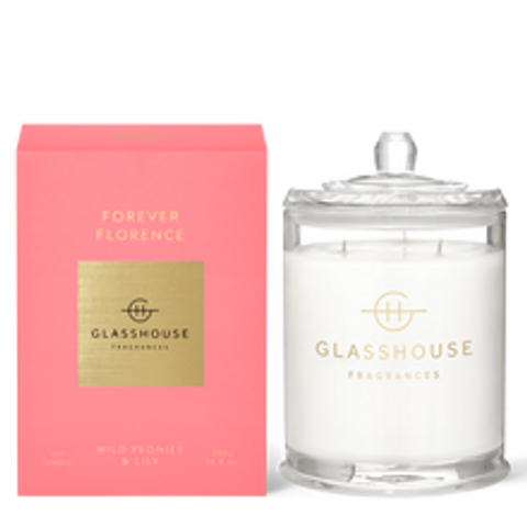 Glasshouse Forever Florence Soy Candle - Wild Peonies & Lily 760g