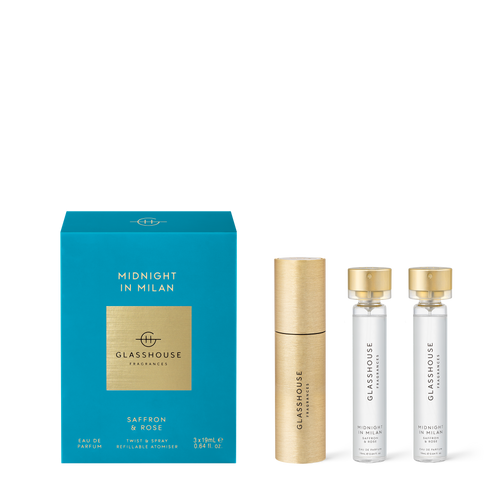Glasshouse Fragrances Midnight In Milan Eau De Parfum (Rose and Saffron) Twist & Spray 19mL