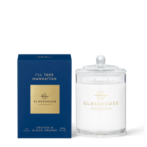 Glasshouse I'll Take Manhattan Soy Candle- Orchids & Blood Orange 380g