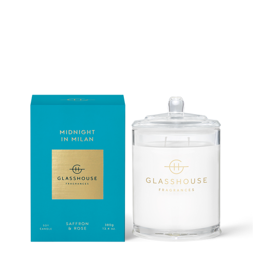 Glasshouse Midnight In Milan Soy Candle- Saffron & Rose 380g