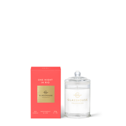 Glasshouse One Night In Rio Mini Soy Candle - Passionfruit & Lime 60g