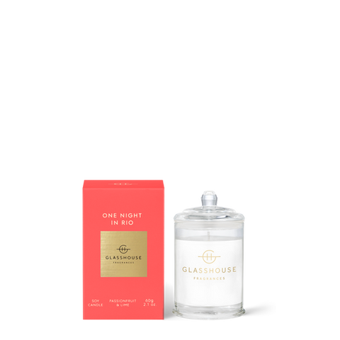 Glasshouse One Night In Rio Mini Soy Candle - Passionfruit & Lime 60g