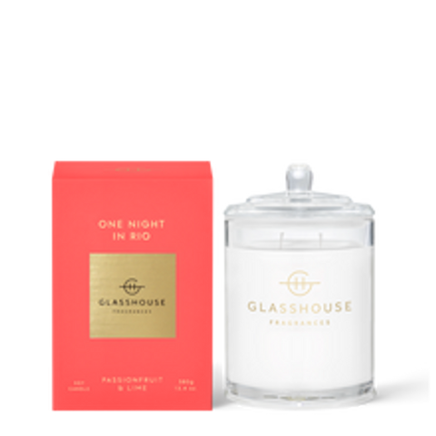 Glasshouse One Night In Rio Soy Candle - Passionfruit & Lime 380g
