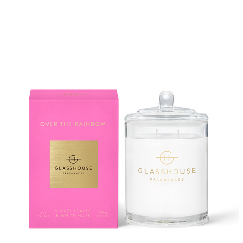 Glasshouse Over The Rainbow Soy Candle- Violet Leaves & White Musk 380g