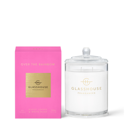 Glasshouse Over The Rainbow Soy Candle- Violet Leaves & White Musk 380g