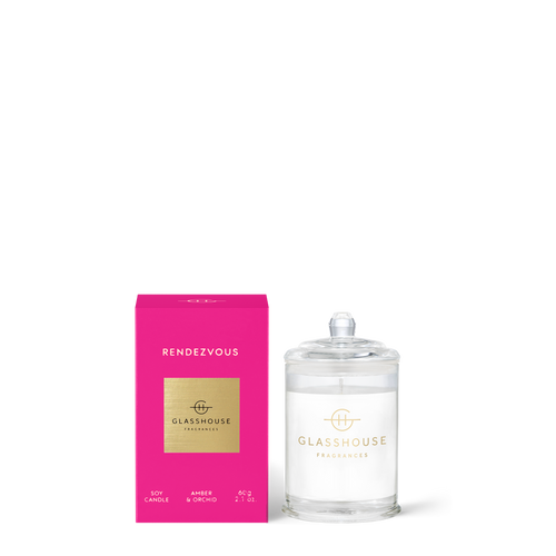 Glasshouse Rendezvous Mini Soy Candle - Amber & Orchid 60g