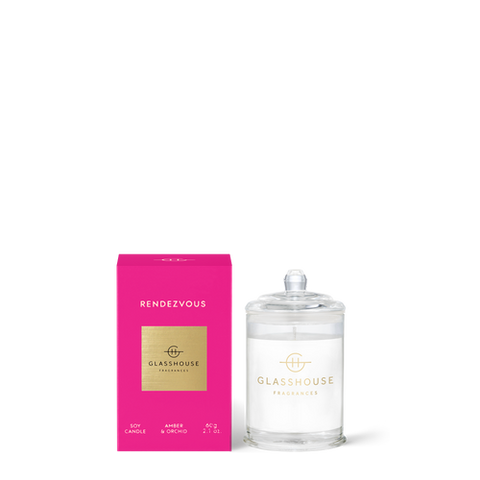 Glasshouse Rendezvous Mini Soy Candle - Amber & Orchid 60g