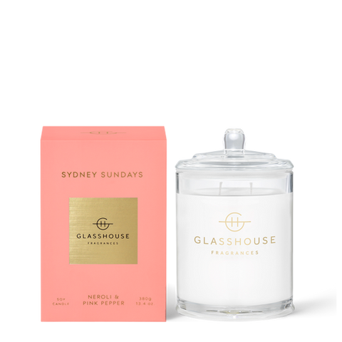 Glasshouse Sydney Sundays Soy Candle- Neroli & Pink Pepper 380g