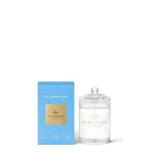 Glasshouse The Hamptons Mini Soy Candle - Teak & Petitgrain 60g