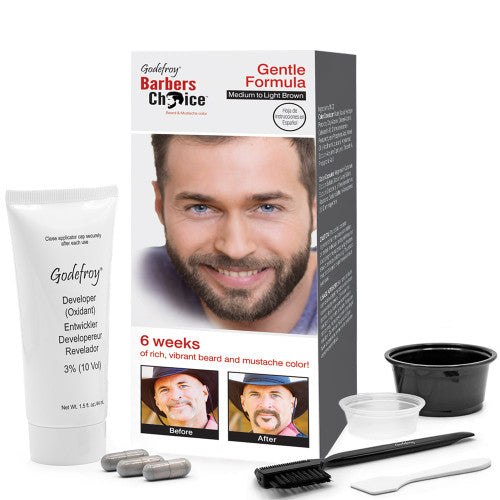 Godefroy Barbers Choice Mens Facial Hair Colouring 3 Capsule Kit
