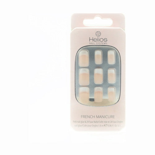 Helios French Manicure Long Pink 24 Pack