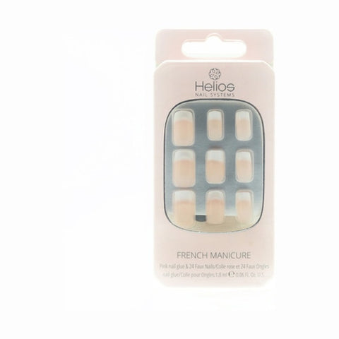 Helios French Manicure Long Pink 24 Pack