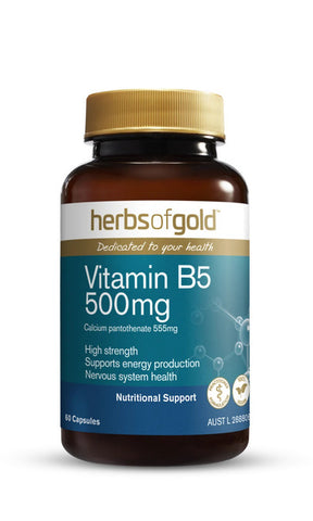 Herbs of Gold Vitamin B5 500mg 60 Capsules
