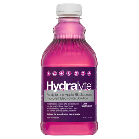 Hydralyte Ready To Use Electrolyte Solution Apple Blackcurrant 1L