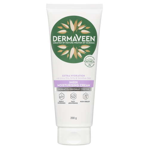 DermaVeen Extra Hydration Sheer Moisturising Cream 200g