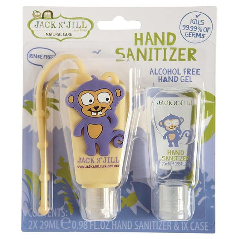 JACK N' JILL Hand Sanitizer & Holder Alcohol Free - Monkey 2x29ml
