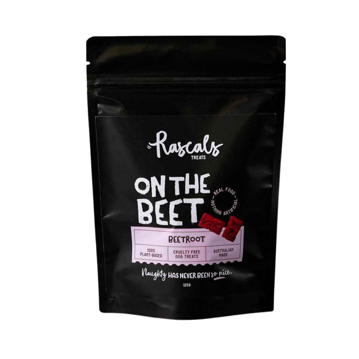 RASCALS TREATS 100% Plant-Based Dog Treats On The Beet - Beetroot 125g 8PK
