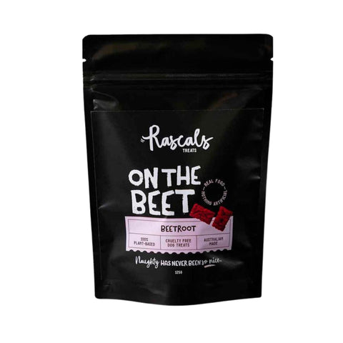 RASCALS TREATS 100% Plant-Based Dog Treats On The Beet - Beetroot 125g 8PK