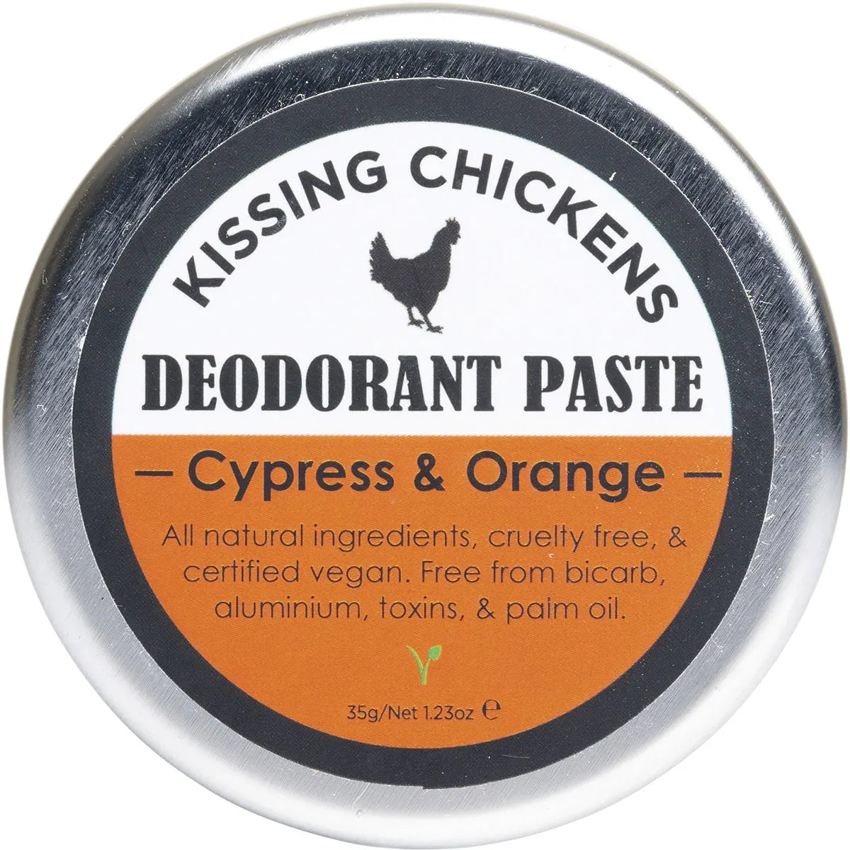 Kissing Chickens Natural Deodorant Paste Tin Cypress & Orange 35g