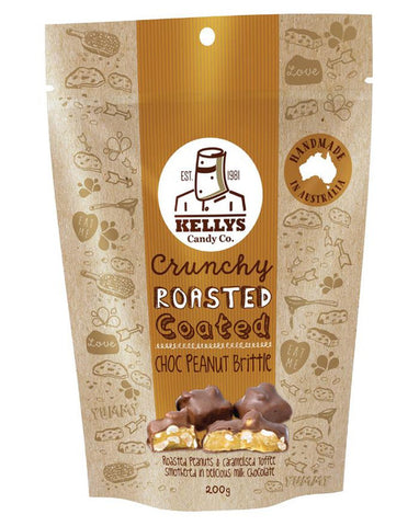 Kelly's Candy Co Pouch Choc Peanut Brittle 200g